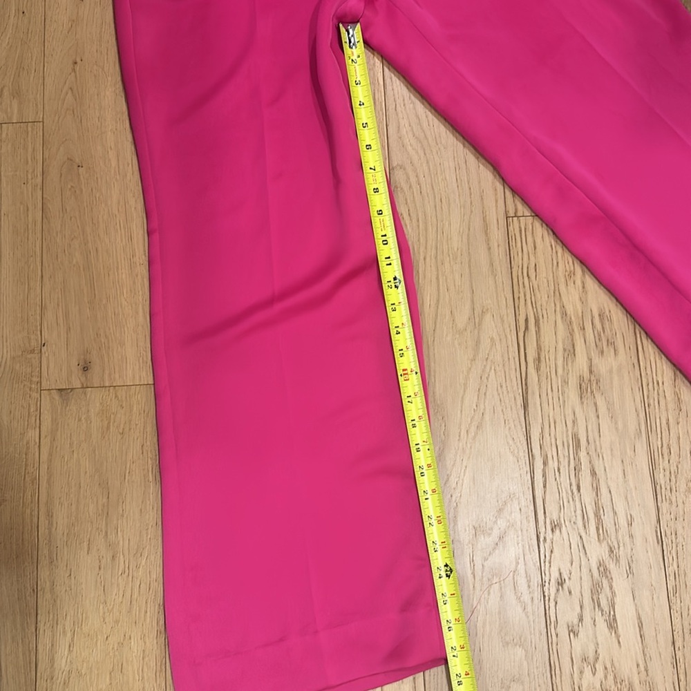 Banana Republic Fuchsia Satin Wide Leg Pants |High Waist |Statement Chic |Size M - Picture 3 of 9